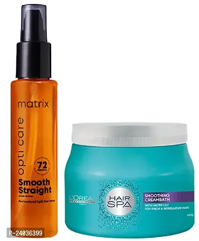 Smooth Straight Serum-1  Hair Spa Smoothing Creambath-1 Pack 2-thumb0