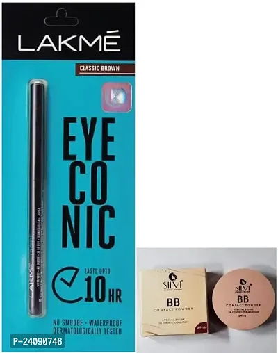 Eye Co Nic Kajal-1  Silvi BBCompact POWDER -1 PACK OF 2