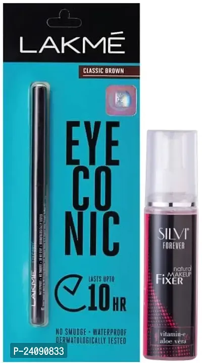 Eye Co Nic Kajal-1  Silvi Natural makeup fixer-1 PACK OF 2