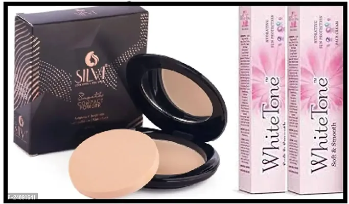 Silvi Smooth Compact POWDER-1  Whitetone Soft  Smooth face cream -2 PC 3