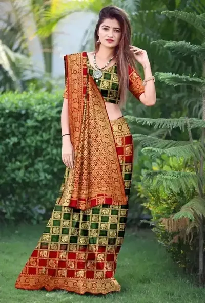 New In Art Silk Saree with Blouse piece 