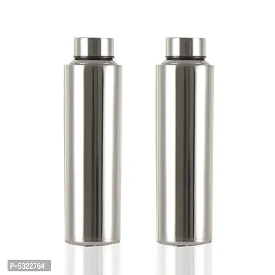 Stainless Steel Fridge Water Bottle  for Home/Office/Gym/School/Collage 900 ML Pack of 2 pcs-thumb0