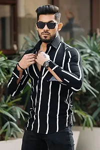 Men Regular Fit striped Full Sleeve Casual Latest Trendy Shirt-thumb1