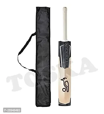 TOSKA Full Size Tennis Ball Kookaburra Cricket Bat with Bat Cover for Rubber/Plastic/Cosco Ball (Men|Women) (Black.W)-thumb0
