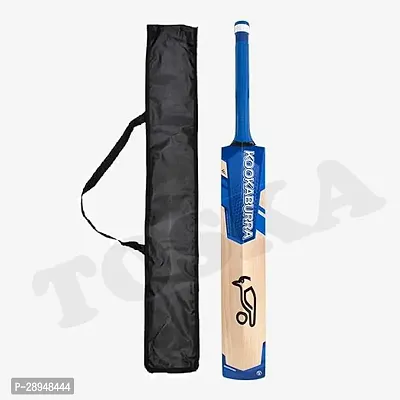 TOSKA Cricket Bat Full Size Popular Willow Kookaburra Cricket Bat with Bat Cover for Tennis Ball | Rubber Ball | Plastic Ball (Men|Women) (Blue)-thumb0