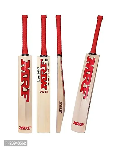TOSKA Bat MRF Virat Kohli Genius-Popular Willow Full Size Cricket Bat for Tennis Ball | Rubber Ball | Plastic Ball (Men Women)(Red Grip)-thumb0
