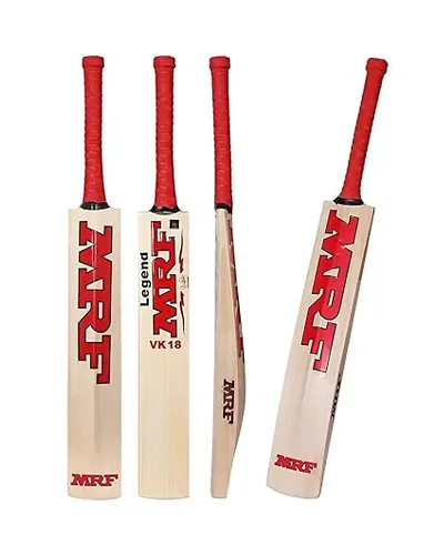 TOSKA Bat MRF Virat Kohli Genius-Popular Willow Full Size Cricket Bat for Tennis Ball | Rubber Ball | Plastic Ball (Men Women)(Red Grip)