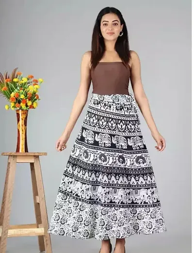 Stylish Cotton Printed EThnic Skirt for Women