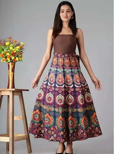 Jaipuri Print Cotton Wrapround Skirts and Palazzo
