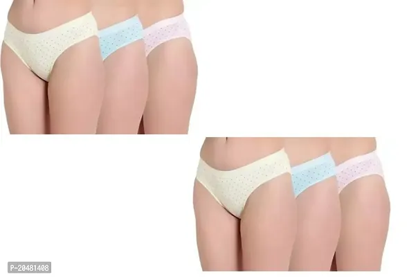 Beautiful Multicoloured Cotton Hipster Panty For Women