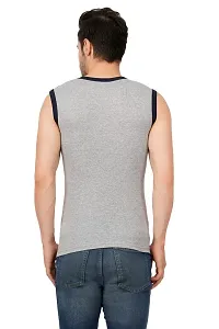 Men's Premium Sleeveless Modern Cotton Gym Vest Round Neck Slim Fit for All Season (Pack of 1) (XS)-thumb3