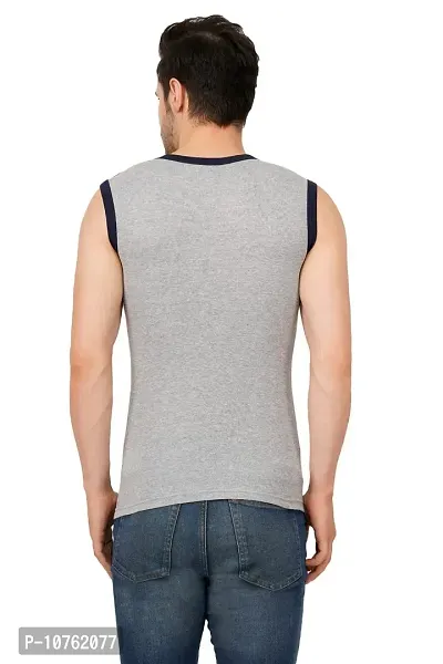 Men's Premium Sleeveless Modern Cotton Gym Vest Round Neck Slim Fit for All Season (Pack of 1) (XS)-thumb4