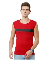 Men's Premium Sleeveless Modern Cotton Gym Vest Round Neck Slim Fit 1014 (Pack of 2)-thumb2
