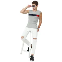 Men's Premium Sleeveless Modern Cotton Gym Vest Round Neck Slim Fit 1014 (Pack of 1)-thumb3