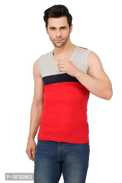 Men's Premium Sleeveless Modern Cotton Gym Vest Round Neck Slim Fit for All Season 1018 (Pack of 1)-thumb5