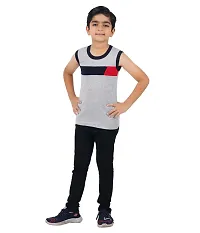 Kids Boy's Premium Sleeveless Vest Smooth and Comfort Fit for All Season (Pack of 3) (70, Black,Melange,Charcol Melange)-thumb2