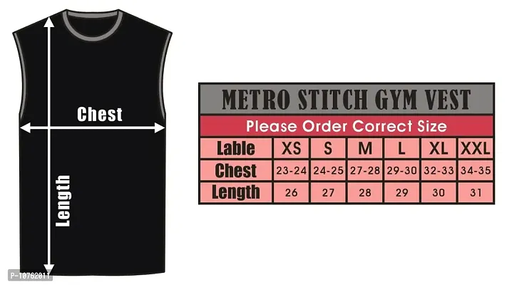 Men's Premium Sleeveless Modern Cotton Gym Vest Round Neck Slim Fit for All Season (Pack of 2) (M, Black.White)-thumb2