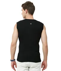 Men's Premium Sleeveless Modern Cotton Gym Vest Round Neck Slim Fit 1014 (Pack of 2)-thumb3
