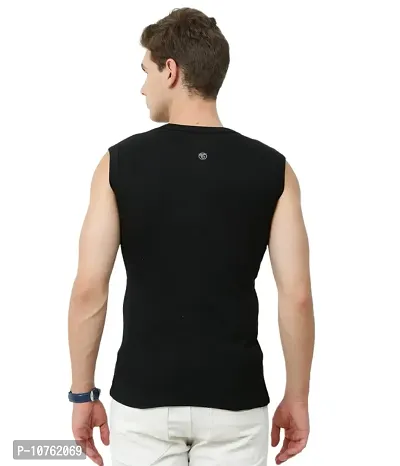 Men's Premium Sleeveless Modern Cotton Gym Vest Round Neck Slim Fit 1014 (Pack of 2)-thumb4
