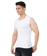Men's Premium Sleeveless Modern Cotton Gym Vest Round Neck Slim Fit for All Season (Pack of 2) (M, Black.White)-thumb4