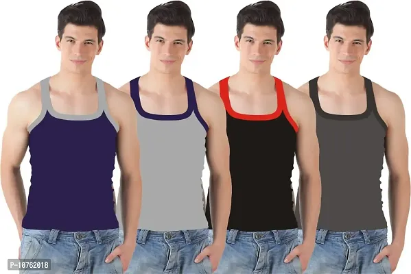 Multicoloured Cotton Vests For Men