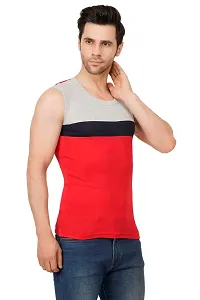 Men's Premium Sleeveless Modern Cotton Gym Vest Round Neck Slim Fit for All Season 1018 (Pack of 2)-thumb2