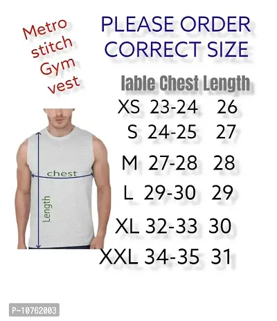 Men's Premium Sleeveless Modern Cotton Gym Vest Round Neck Slim Fit 1014 (Pack of 1)-thumb2