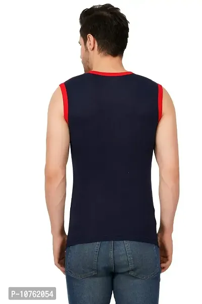 Men's Premium Sleeveless Modern Cotton Gym Vest Round Neck Slim Fit for All Season 1018 (Pack of 1)-thumb3
