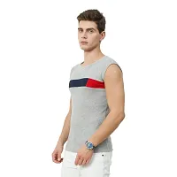 Men's Premium Sleeveless Modern Cotton Gym Vest Round Neck Slim Fit 1014 (Pack of 5)-thumb1