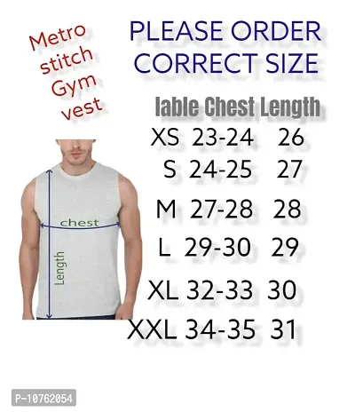 Men's Premium Sleeveless Modern Cotton Gym Vest Round Neck Slim Fit for All Season 1018 (Pack of 1)-thumb2