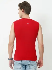 Multicoloured Cotton Rib Vest For Men-thumb2