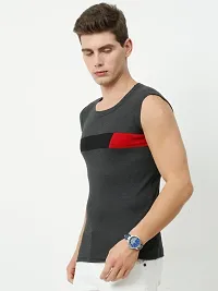 Multicoloured Cotton Rib Vest For Men-thumb3