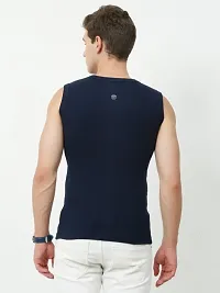 Multicoloured Cotton Rib Vest For Men-thumb2