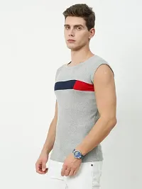 Multicoloured Cotton Rib Vest For Men-thumb3