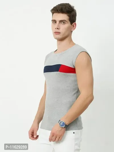 Multicoloured Cotton Rib Vest For Men-thumb4