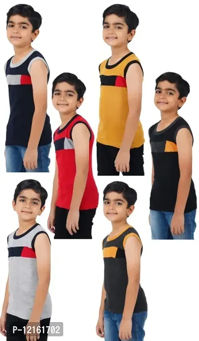 Boys Premium Sleeveless Vest Smooth and Comfort Fit for All Season (pack of 6)-thumb3