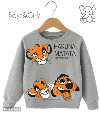 Kids BOYS   GIRLS Premium Sweat Shirt (Animation Lion Print)