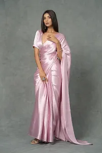 Classic Satin Saree with Blouse piece for Women-thumb3