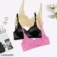 Stylish Fancy Net Solid Padded Bras For Women Pack Of 1-thumb1