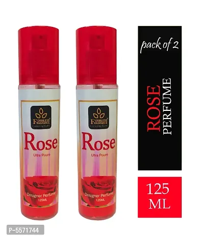 Set of 2 Rose 125ml spray perfume for men and women-thumb0