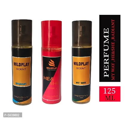 Set of 3 Radiant , Heshe and Myway 125ml spray perfume