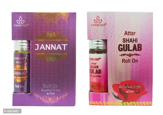 Set of 2 Jannat and Shahi Gulab 7ml attar