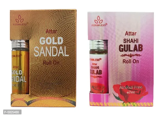 Set of 2 Shahi Gulab and Gold Sandal 7ml attars