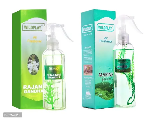 Wildplay Room Freshener Rajnigandha 250ml 1pc. and Marine 250ml 1pc.