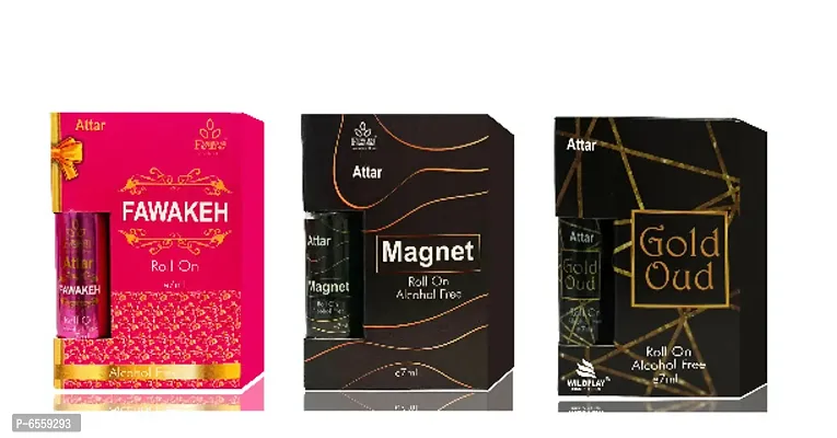 Set of Fawakeh , Magnet and Gold Oud 7ml attars-thumb0