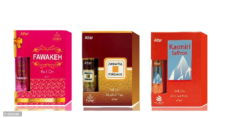 Set of Fawakeh , Jannatul Firdaus and kasmiri Saffron 7ml attars