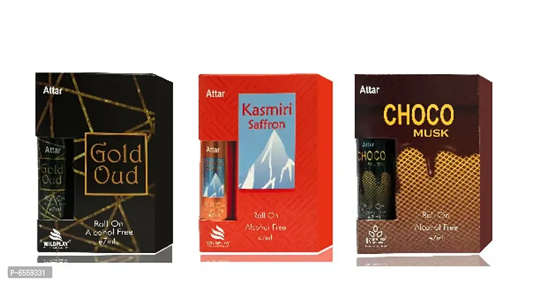 Set of Gold Oud , Kasmiri Saffron and Choco Musk 7ml attars