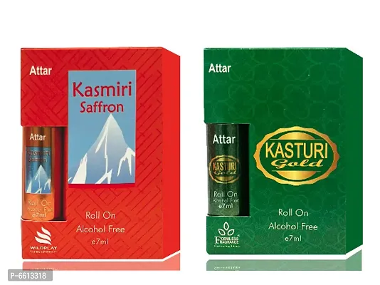 Set of Kasturi Gold and Kasmiri Saffron 7ml attars