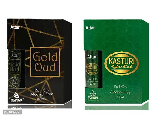 Set fo Gold Oud and Kasturi Gold 7ml attars
