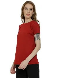 QUECY? Women's Cotton Round Neck Regular Fit Short Sleeve T-Shirt-thumb1